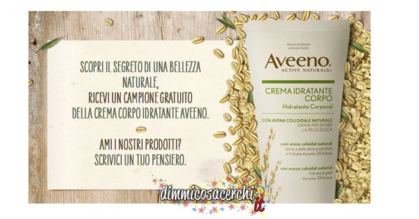 Campione omaggio Aveeno crema corpo