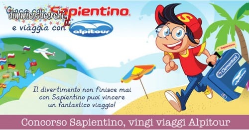 Concorso Sapientino, vingi viaggi Alpitour