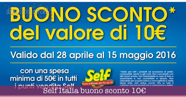 Self Italia buono sconto