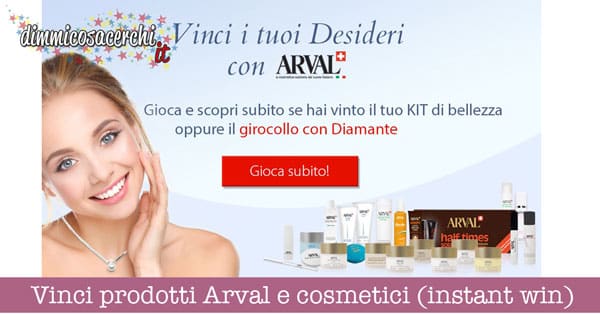 Vinci prodotti Arval e cosmetici (instant win)
