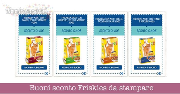 Buoni sconto Friskies da stampare