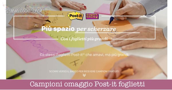 Campioni omaggio Post-it foglietti