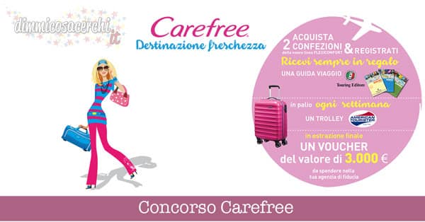 Concorso Carefree, vinci voucher viaggio 3.000€