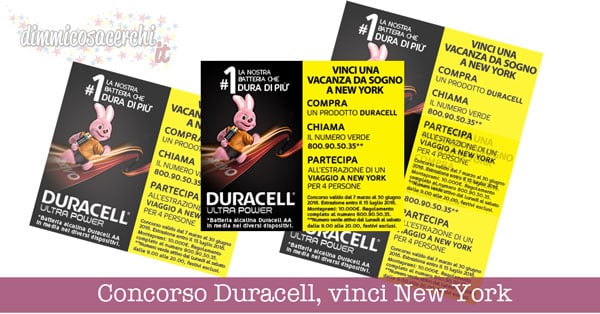 Concorso Duracell, vinci una vacanza a New York