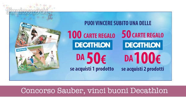 Concorso Sauber, vinci buoni Decathlon