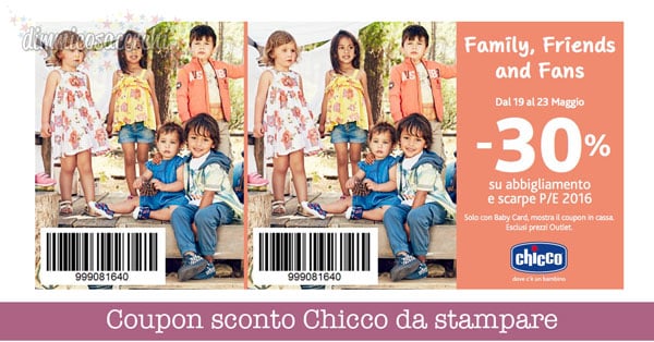 Coupon sconto Chicco da stampare