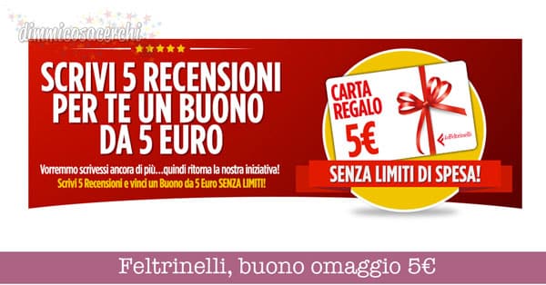 Feltrinelli, buono omaggio 5€