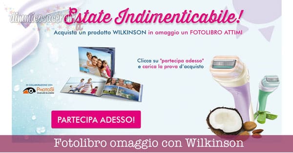 Fotolibro omaggio con Wilkinson