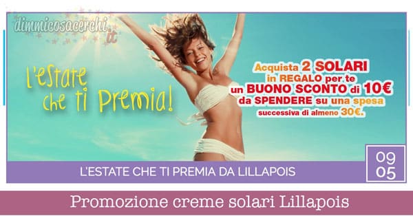 Promozione creme solari Lillapois