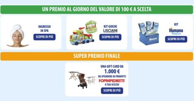 Concorso Vinci con Humana 2026, instant win con kit Baby Care, giochi Lisciani e buono SPA