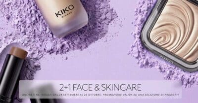 Promozione Kiko 2+1 Face & Skincare, prodotti viso e skincare con il terzo in regalo