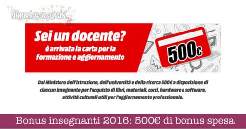 Bonus insegnanti 2016