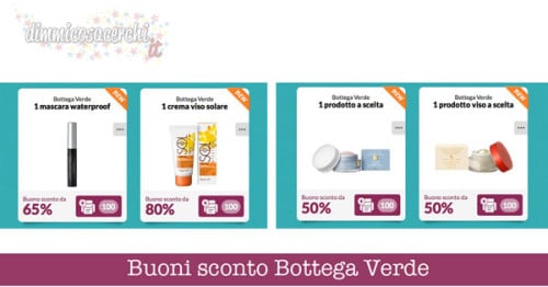 Buoni sconto negozi Bottega Verde