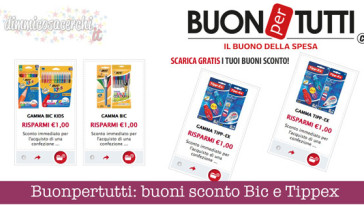 Buonpertutti: buoni sconto Bic e Tippex