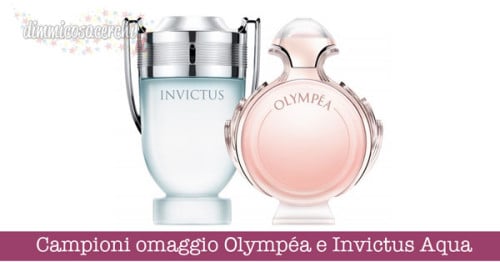 Campioni omaggio Olympéa e Invictus Aqua di Paco Rabanne