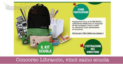 Concorso Libraccio, vinci zaino scuola