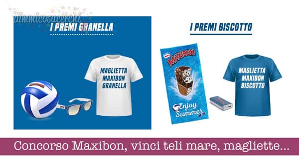 Concorso Maxibon, vinci teli mare, magliette e altri premi