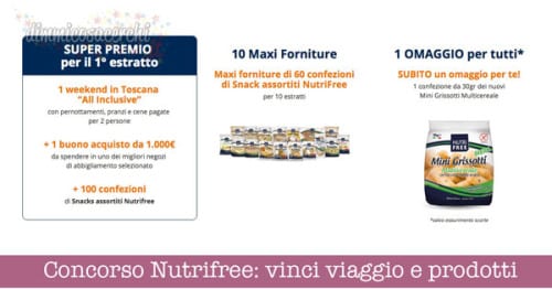 Concorso Nutrifree: vinci viaggio e prodotti omaggio