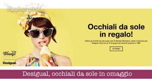 Desigual, occhiali da sole in omaggio con ogni ordine