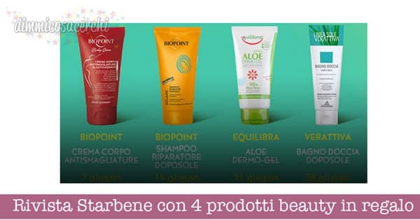 Rivista Starbene con 4 prodotti beauty in regalo