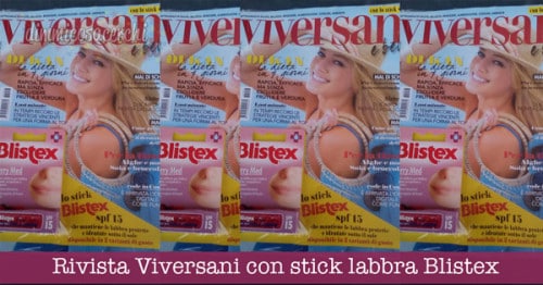 Rivista Viversani con stick labbra Blistex