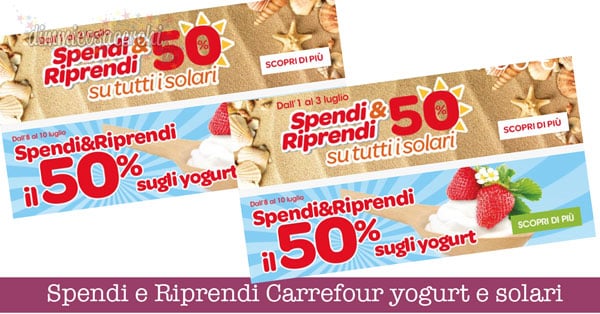 Spendi e Riprendi Carrefour yogurt e solari