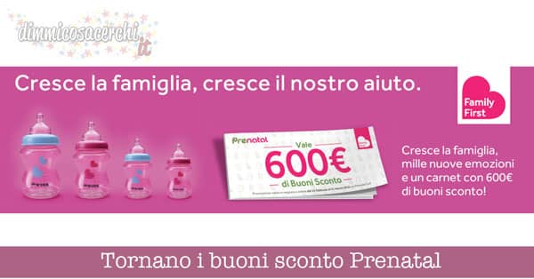 Tornano i buoni sconto Prenatal