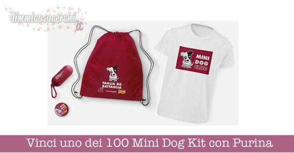 Vinci uno dei 100 Mini Dog Kit con Purina