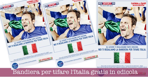 Bandiera per tifare l'Italia gratis in edicola