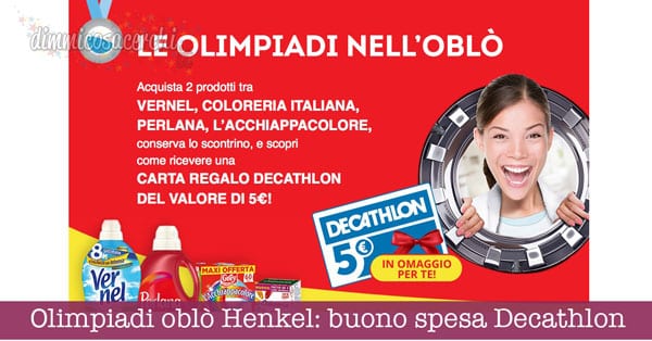 Olimpiadi nell'oblò Henkel: buono spesa Decathlon omaggio