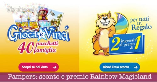 Pampers: sconto e premio Rainbow Magicland