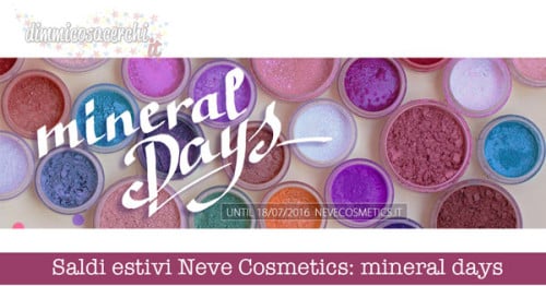 Saldi estivi Neve Cosmetics: mineral days