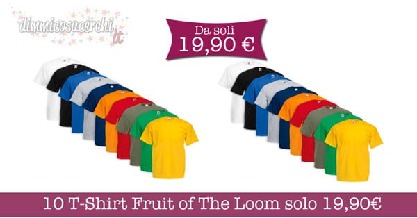 10 T-Shirt Fruit of The Loom solo 19,90€
