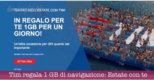 Tim regala 1 GB di navigazione: Estate con te