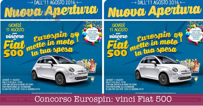 Concorso Eurospin: vinci Fiat 500