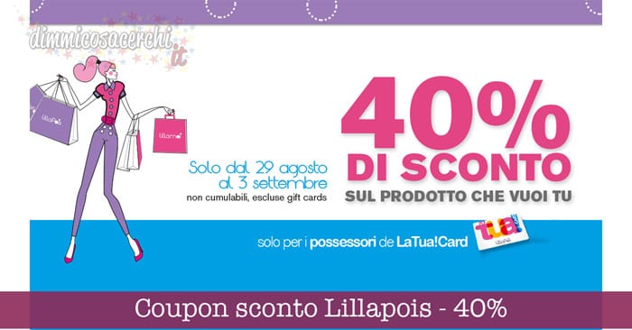 Coupon sconto Lillapois