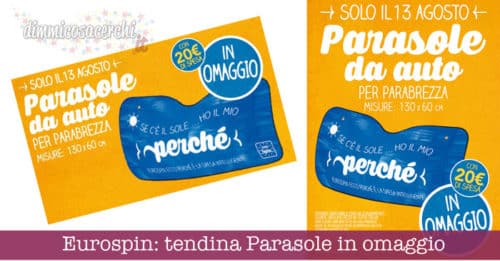 Eurospin: tendina Parasole in omaggio