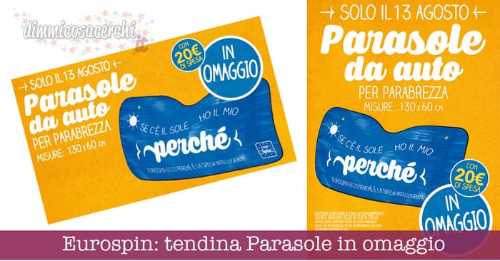 Eurospin: tendina Parasole in omaggio