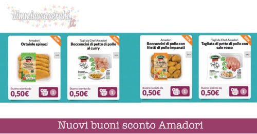 4 buoni sconto Amadori da stampare