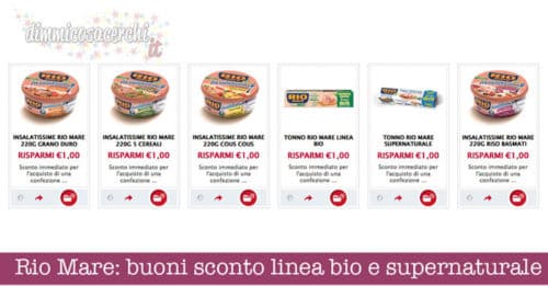 Rio Mare: buoni sconto linea bio e supernaturale