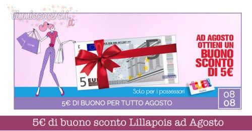 5€ di buono sconto Lillapois ad Agosto: ecco come riceverlo