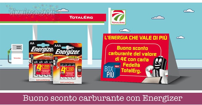 Buono sconto carburante con Energizer