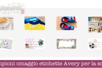 Campioni omaggio etichette Avery per la scuola