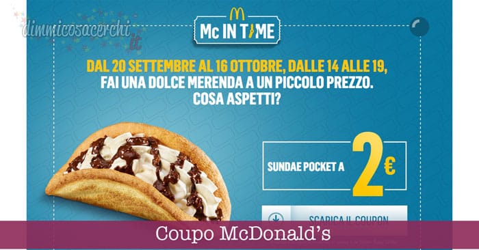 McinTime 5: Sundae Pocket a soli 2 euro