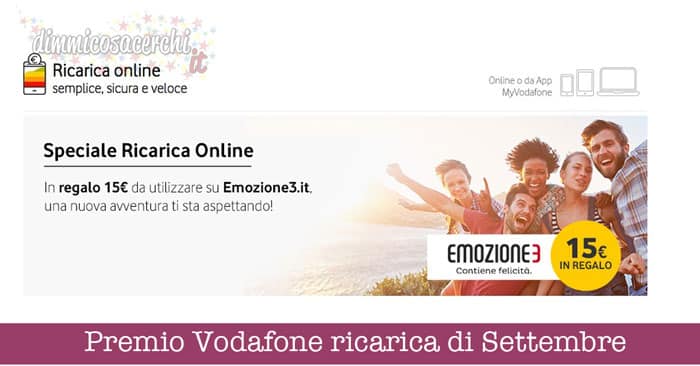 Premio Vodafone ricarica di Settembre