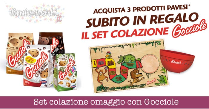 Set colazione omaggio con Gocciole