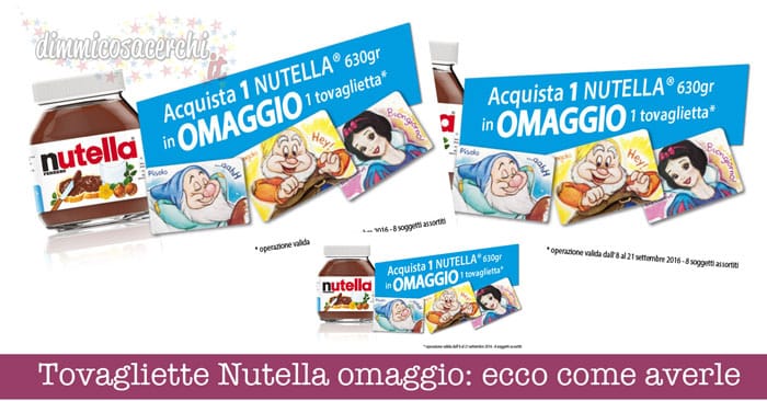 Tovagliette Nutella omaggio