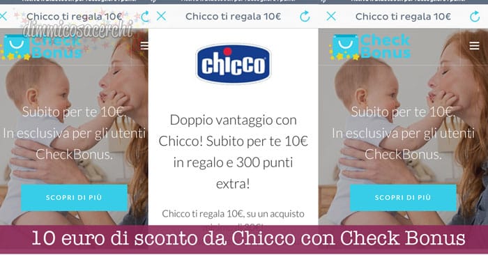 10 euro di sconto da Chicco con Check Bonus