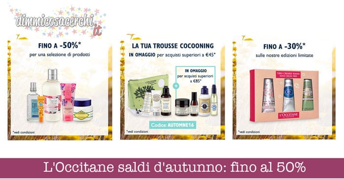 L'Occitane saldi d'autunno: risparmia fino al 50%