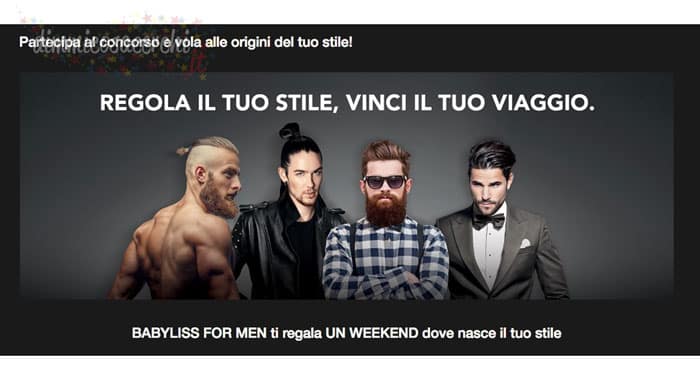 Concorso Babyliss for Men, vinci viaggi